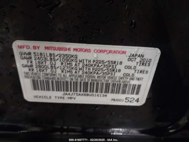 2011 MITSUBISHI OUTLANDER JA4JT5AX8BU016134 Photo 8