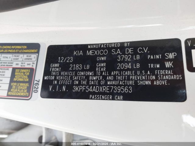 3KPF54ADXRE739563 KIA Forte Gt-line