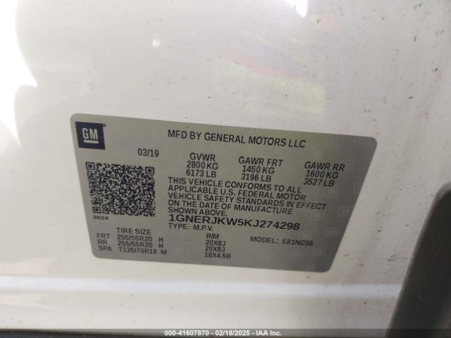 1GNERJKW5KJ274298 Chevrolet Traverse Rs