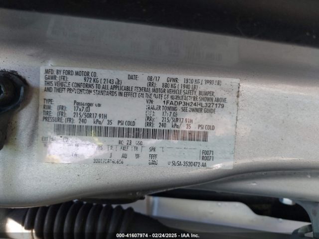 1FADP3H24HL327179 Ford FOCUS SEL