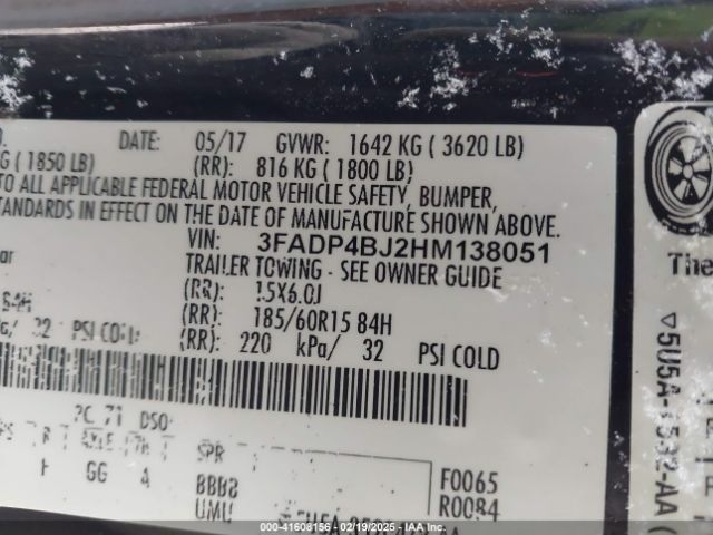 3FADP4BJ2HM138051 Ford FIESTA SE