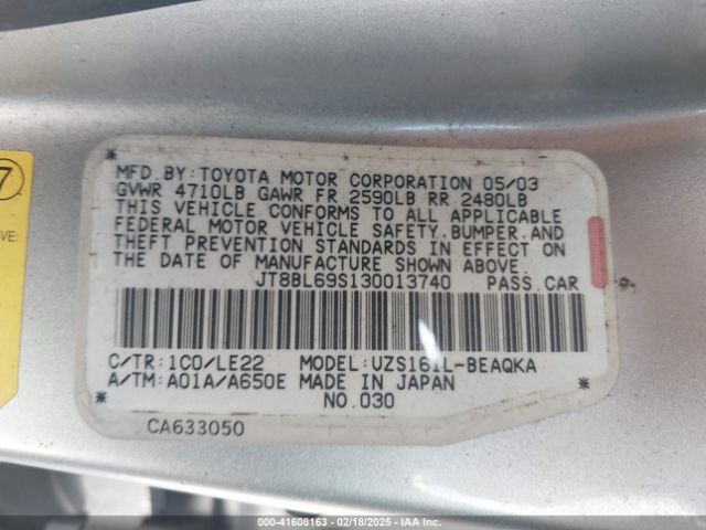 2003 LEXUS GS 430 JT8BL69S130013740 Photo 8