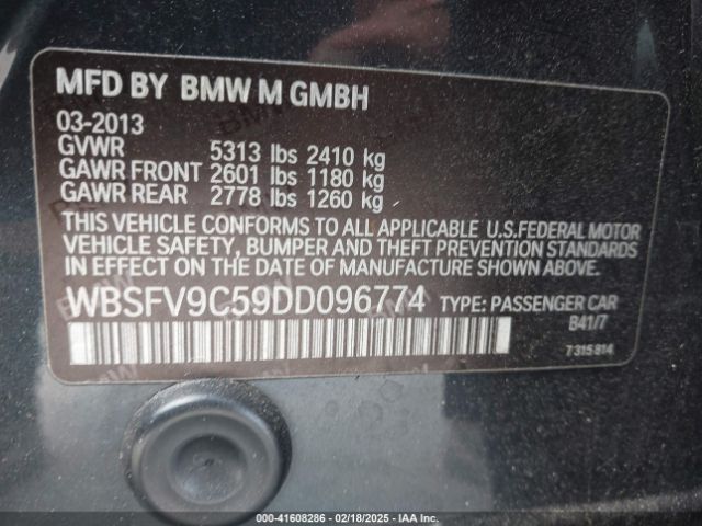2013 BMW M5 WBSFV9C59DD096774 Photo 8