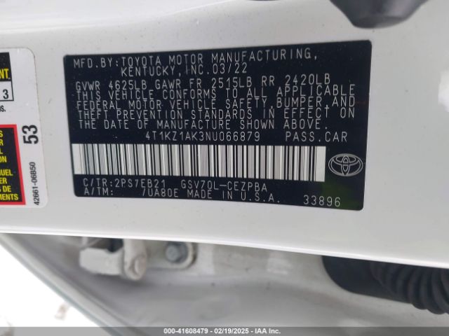 4T1KZ1AK3NU066879 Toyota CAMRY TRD