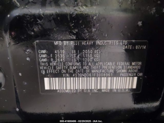 4S3BNBD61F3008961 Subaru Legacy 2.5i Premium