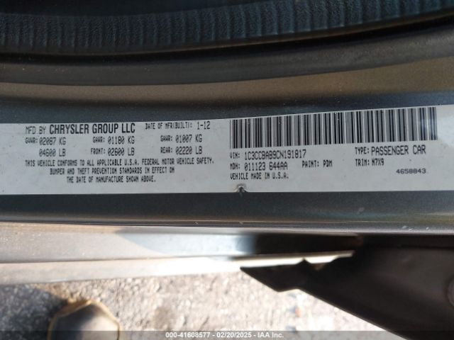 2012 CHRYSLER 200 1C3CCBAB9CN191817 Photo 8