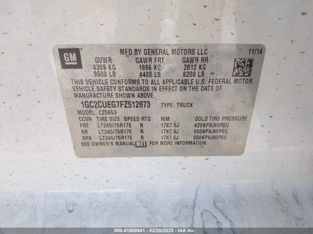 1GC2CUEG7FZ512873 Chevrolet Silverado 2500hd Wt