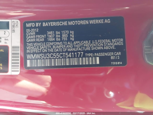 2012 MINI COOPER WMWSU3C55CT541177 Photo 8