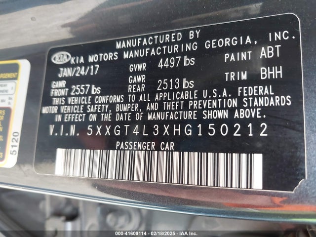 KIA Optima Lx 2017 5XXGT4L3XHG150212 Image 9