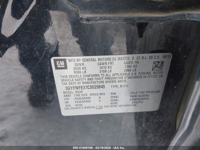 2012 CADILLAC SRX 3GYFNFE37CS629845 Photo 8