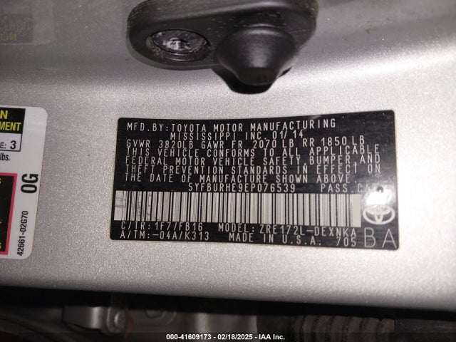 Toyota COROLLA LE 2014 5YFBURHE9EP076539 Image 9