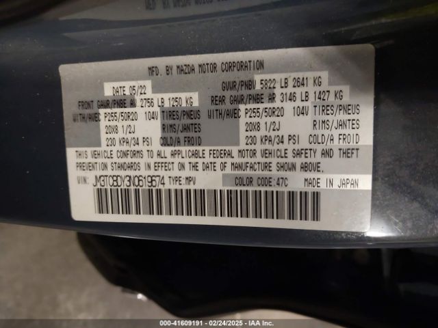 JM3TCBDY3N0619674 Mazda Cx-9 Carbon Edition