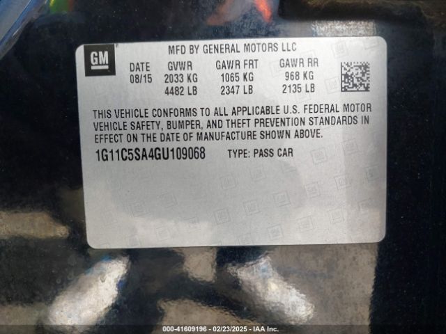 1G11C5SA4GU109068 Chevrolet Malibu Limited Lt