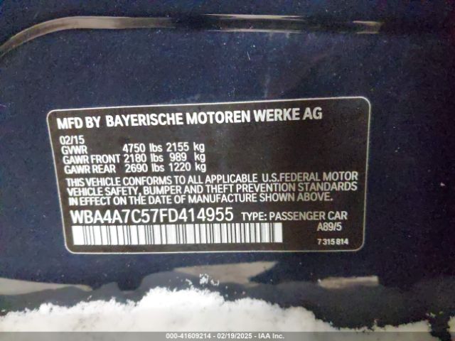 WBA4A7C57FD414955 BMW 428 Gran Coupe Xdrive