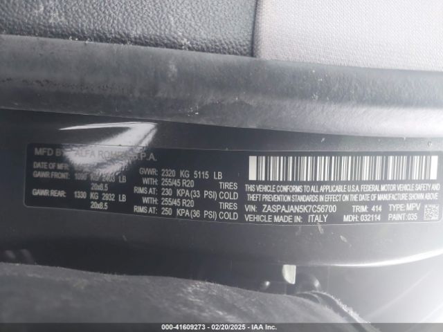 ZASPAJAN5K7C56700 Alfa Romeo Stelvio Rwd