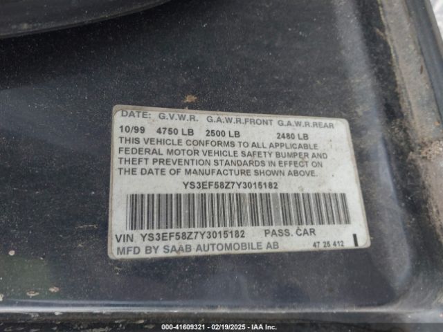 2000 SAAB 9-5 YS3EF58Z7Y3015182 Photo 8