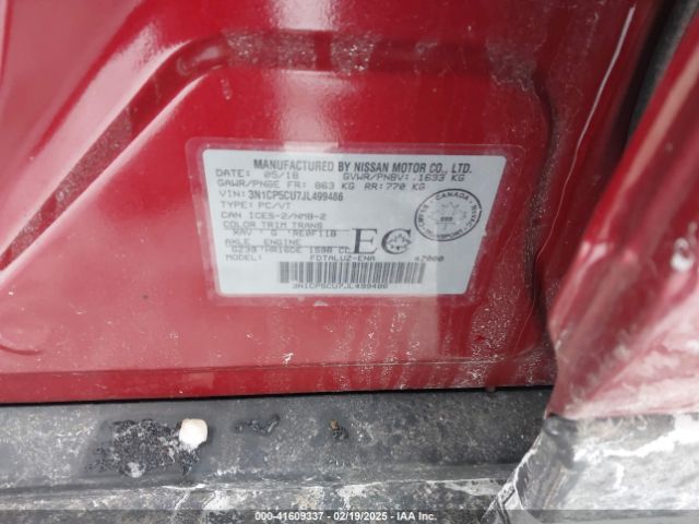 3N1CP5CU7JL499486 Nissan Kicks S/sr/sv