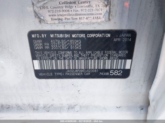 JA32U8FWXEU023081 Mitsubishi LANCER GT