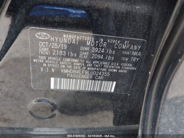 KMHD84LF9LU024355 Hyundai ELANTRA SEL