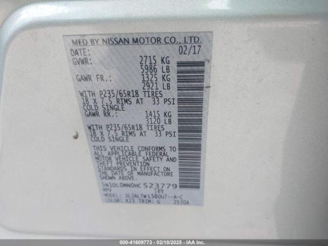 5N1DL0MN0HC523779 Infiniti QX60
