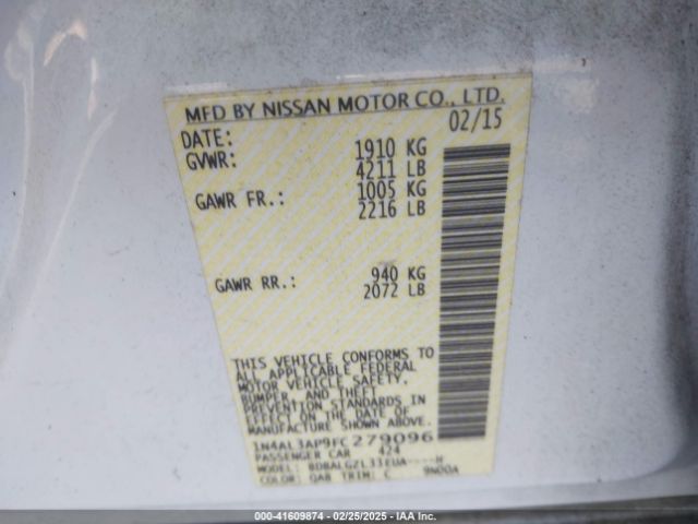 2015 NISSAN ALTIMA 1N4AL3AP9FC279096 Photo 8