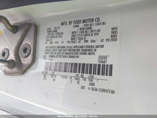NM0LS7E7XK1398219 Ford Transit Connect Xl
