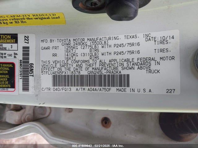 5TFLU4EN5FX118378 Toyota Tacoma Base V6