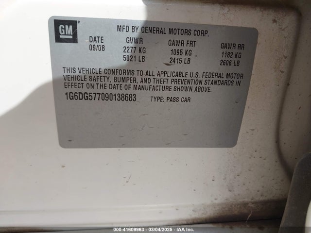 2009 CADILLAC CTS 1G6DG577090138683 Photo 8