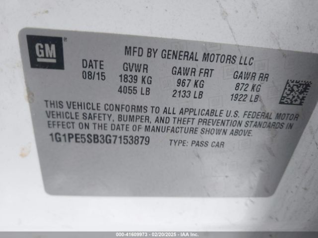 1G1PE5SB3G7153879 Chevrolet Cruze Limited 1lt Auto