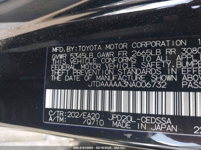 JTDAAAAA3NA006732 Toyota Mirai Xle
