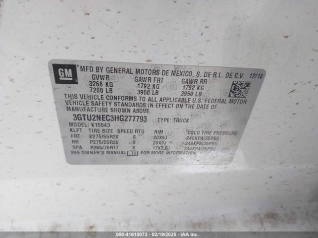 3GTU2NEC3HG277793 GMC Sierra 1500 Slt