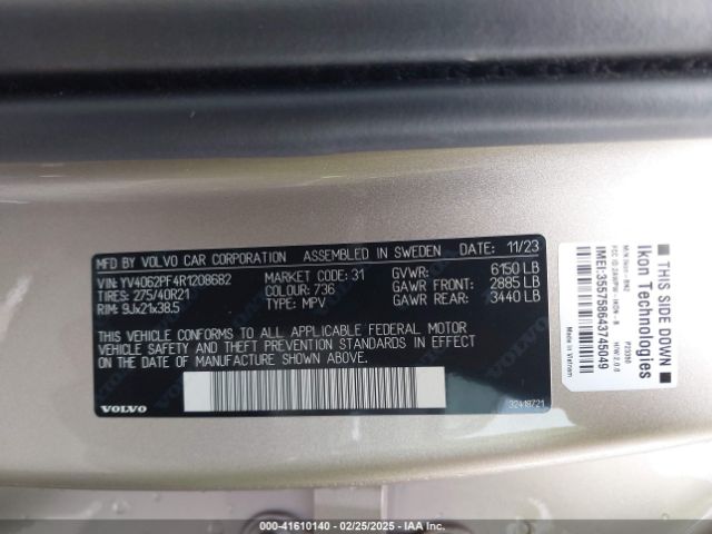YV4062PF4R1208682 Volvo Xc90 B6 Ultimate Bright Theme 7-seater