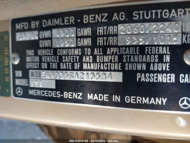 1986 MERCEDES-BENZ 300 WDBEA30D5GA213584 Photo 8