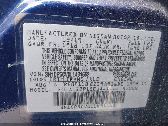 3N1CP5CV0LL491662 Nissan Kicks Sv Xtronic Cvt