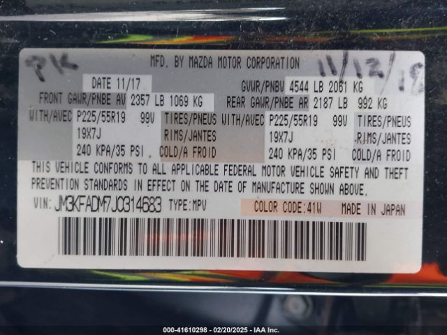 JM3KFADM7J0314683 Mazda Cx-5 Grand Touring