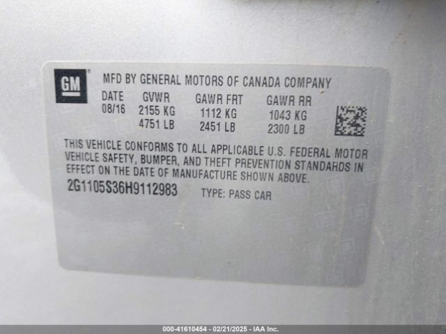 2G1105S36H9112983 Chevrolet IMPALA 1LT