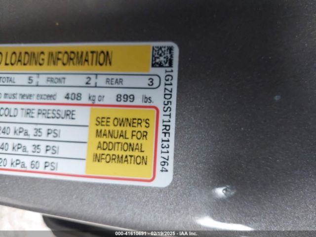 1G1ZD5ST1RF131764 Chevrolet Malibu Fwd 1lt