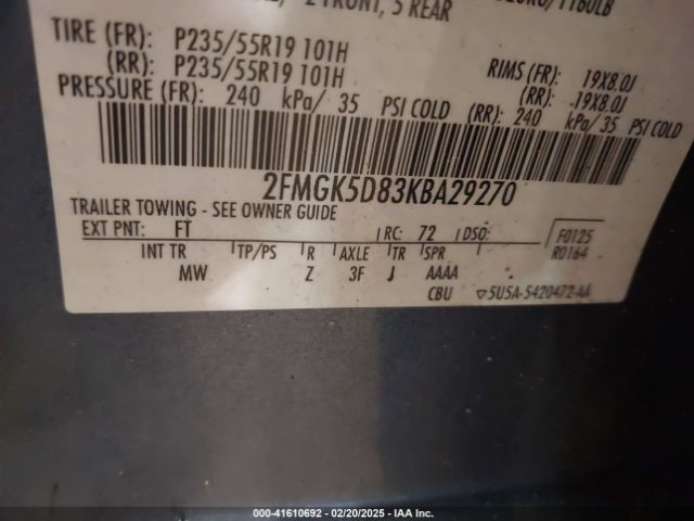 2FMGK5D83KBA29270 Ford Flex Limited