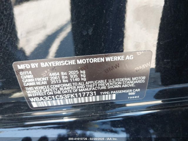 WBA3C1C53FK117731 BMW 328I