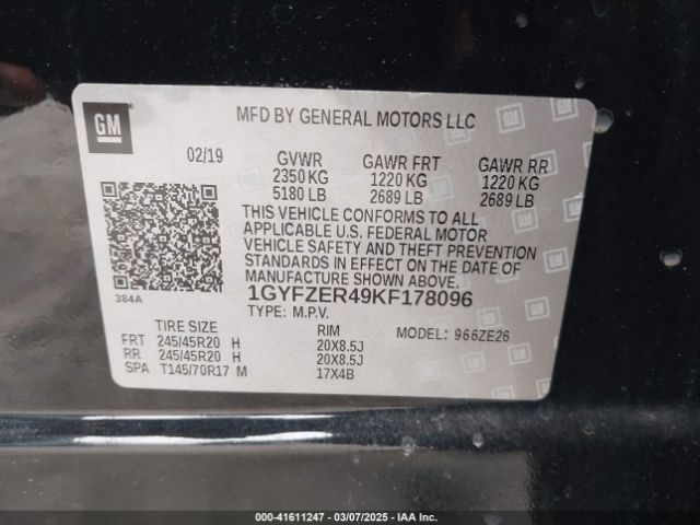 1GYFZER49KF178096 Cadillac XT4 SPORT