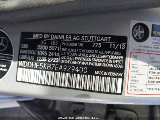WDDHF5KB7EA929400 Mercedes-Benz E 350