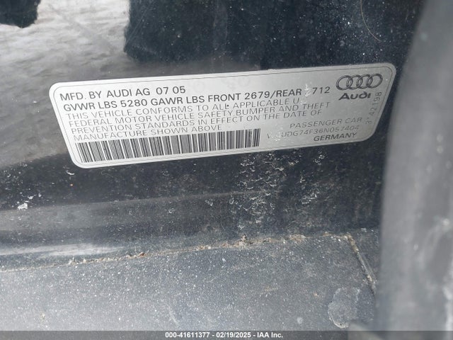 2006 AUDI A6 WAUDG74F36N057404 Photo 8