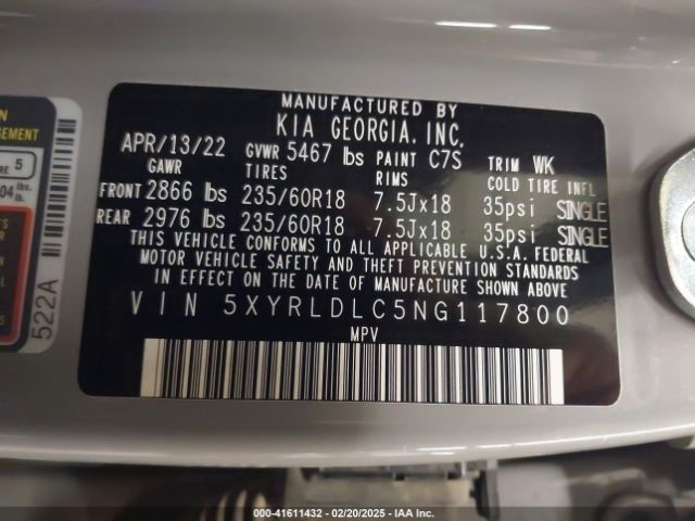 5XYRLDLC5NG117800 KIA Sorento X-line S