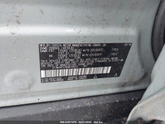Toyota Rav4 Xle 2019 2T3W1RFV1KW019623 Image 9