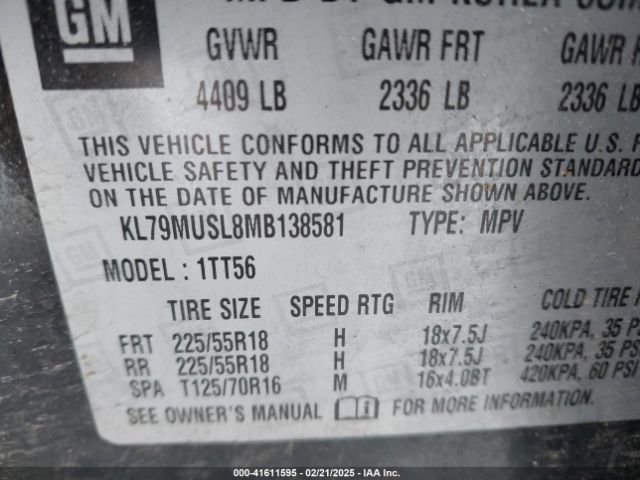 KL79MUSL8MB138581 Chevrolet Trailblazer Awd Rs