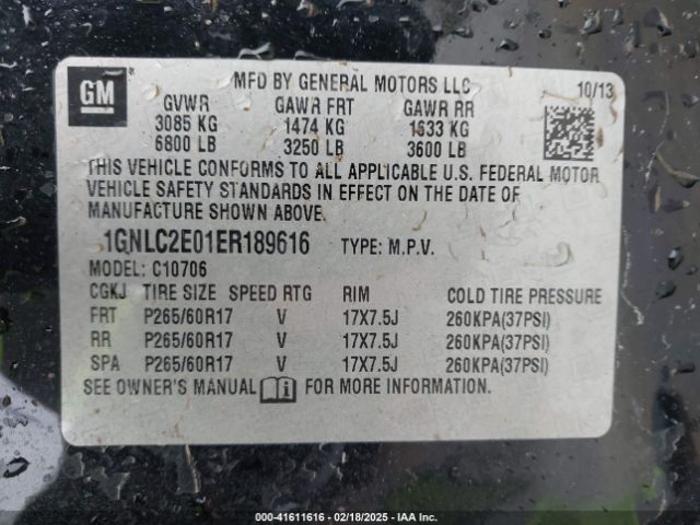 1GNLC2E01ER189616 Chevrolet Tahoe Commercial Fleet
