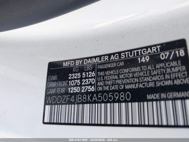 WDDZF4JB8KA505980 Mercedes-Benz E 300