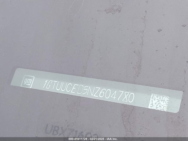 1GTUUCED5NZ604780 GMC Sierra 1500 4wd  Short Box Elevation With 3sb