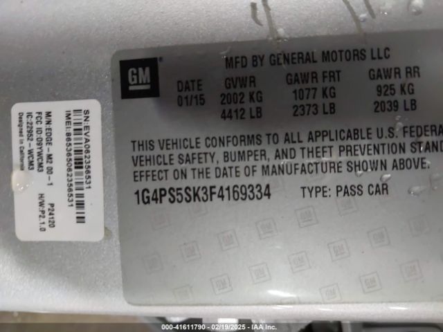 1G4PS5SK3F4169334 Buick Verano Leather Group