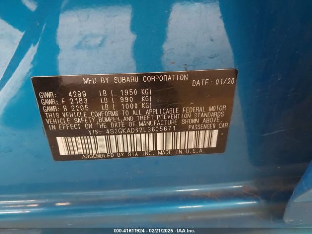 4S3GKAD62L3605671 Subaru Impreza Premium